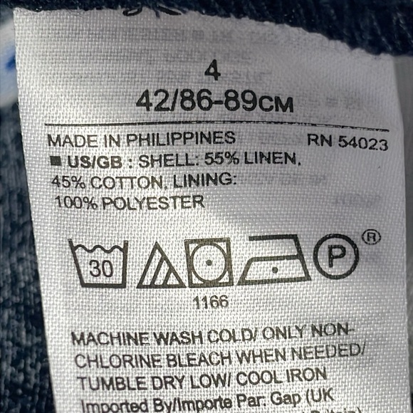 Banana Republic Linen Cotton Ruffle Wrap Dress Navy Floral Sz 4 - Picture 13 of 14